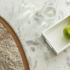 Table Basse<Made in Meubles Table basse en bois de manguier et marbre Adler