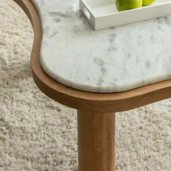 Table Basse<Made in Meubles Table basse en bois de manguier et marbre Adler