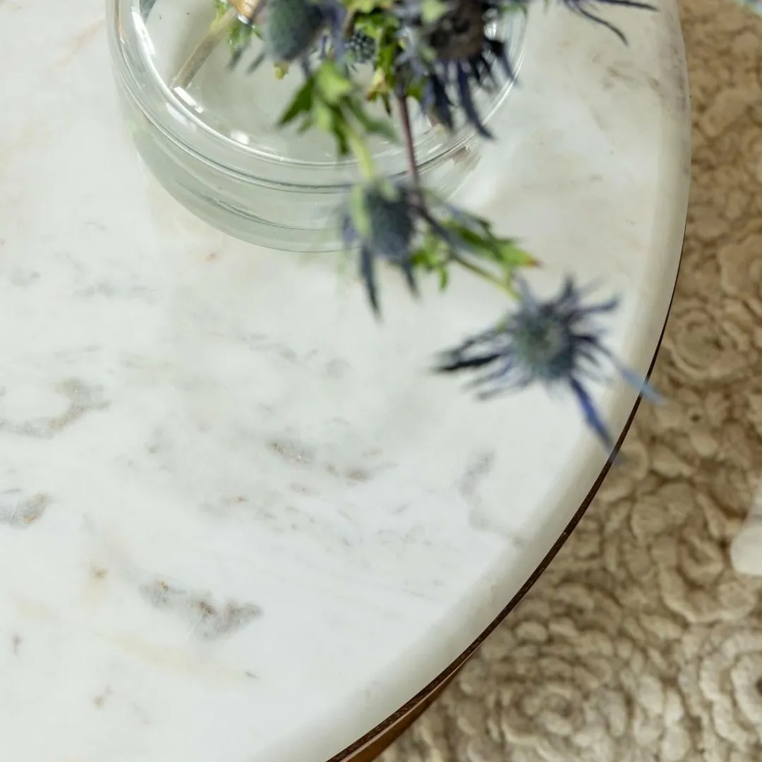 Table Basse<Made in Meubles Table basse en bois de manguier, cannage et marbre Brook