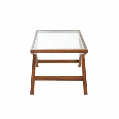 Table Basse<Made in Meubles Table basse en bois de manguier et verre Alina