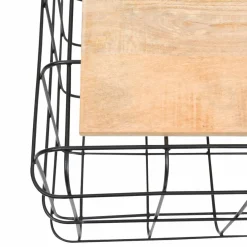 Table Basse<Made in Meubles Table basse en bois de manguier et métal noir Madeline