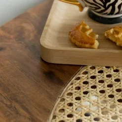 Table Basse<Made in Meubles Table basse en bois de manguier et cannage Zuria