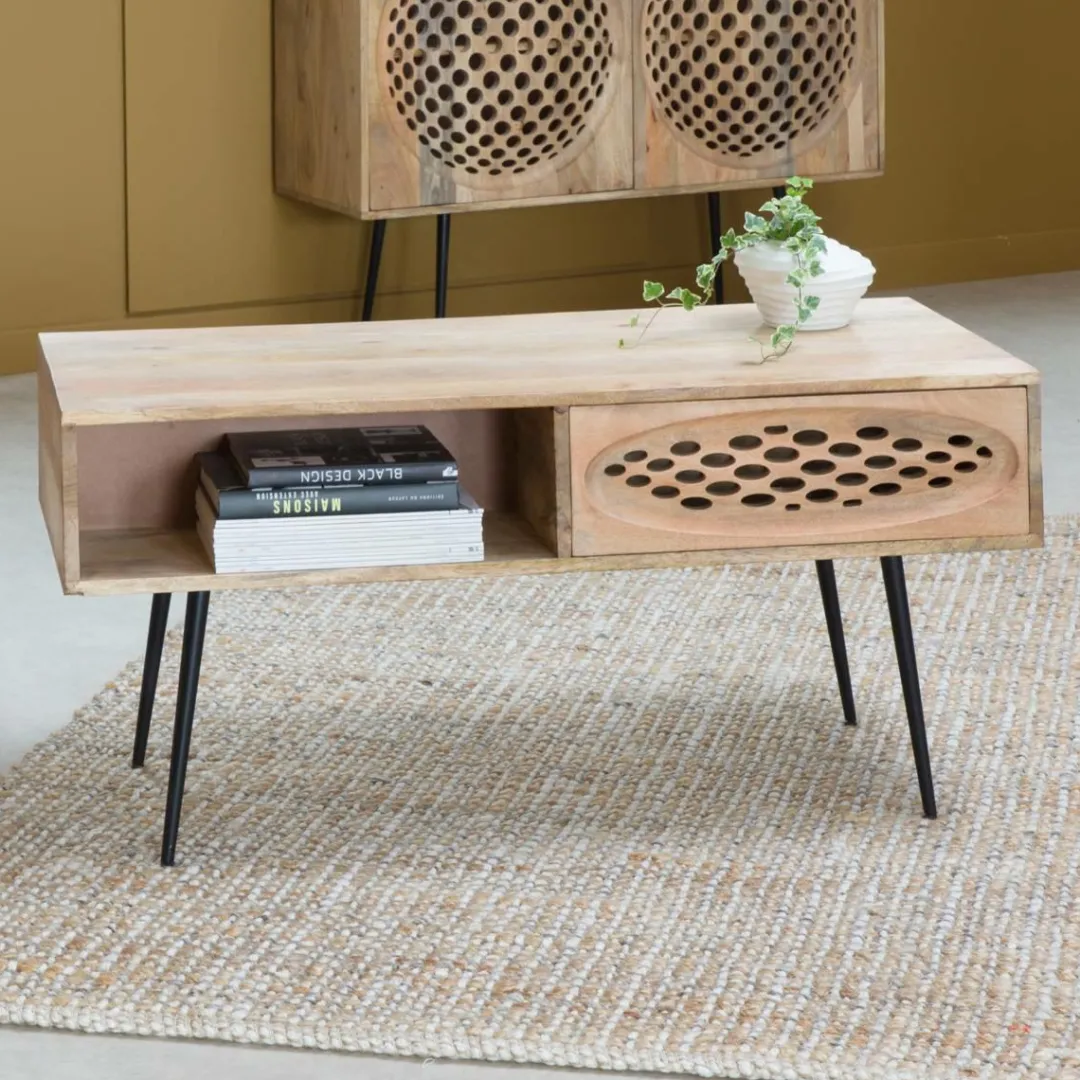 Table Basse<Made in Meubles Table basse en bois de manguier Golf