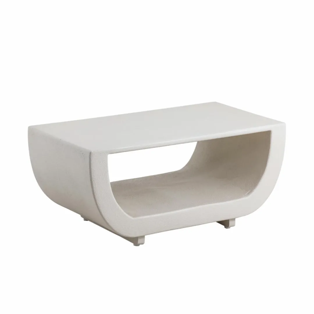 Table Basse<Made in Meubles Table basse en bois effet béton blanc Thomas
