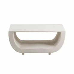 Table Basse<Made in Meubles Table basse en bois effet béton blanc Thomas