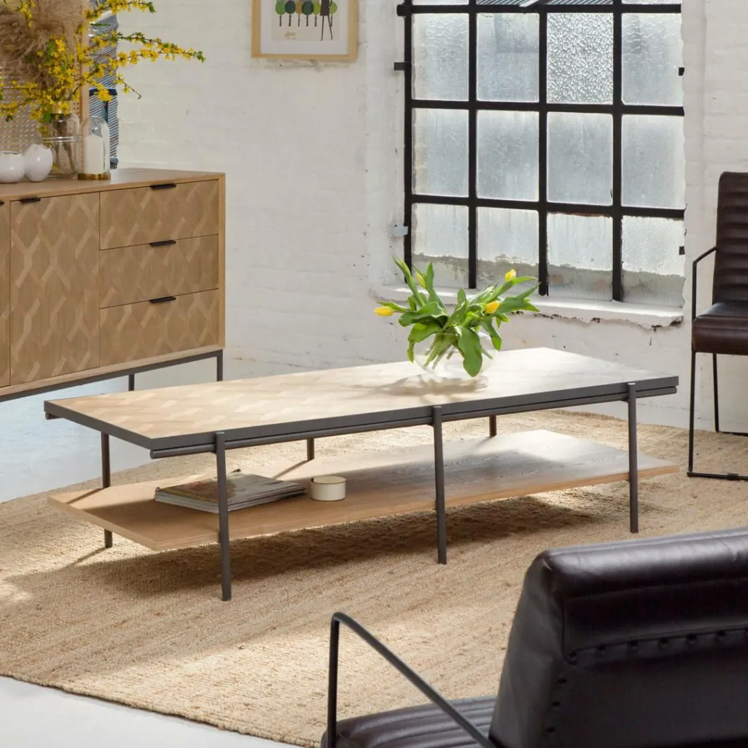 Table Basse<Made in Meubles Table basse en bois et métal Livia