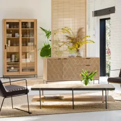 Table Basse<Made in Meubles Table basse en bois et métal Livia