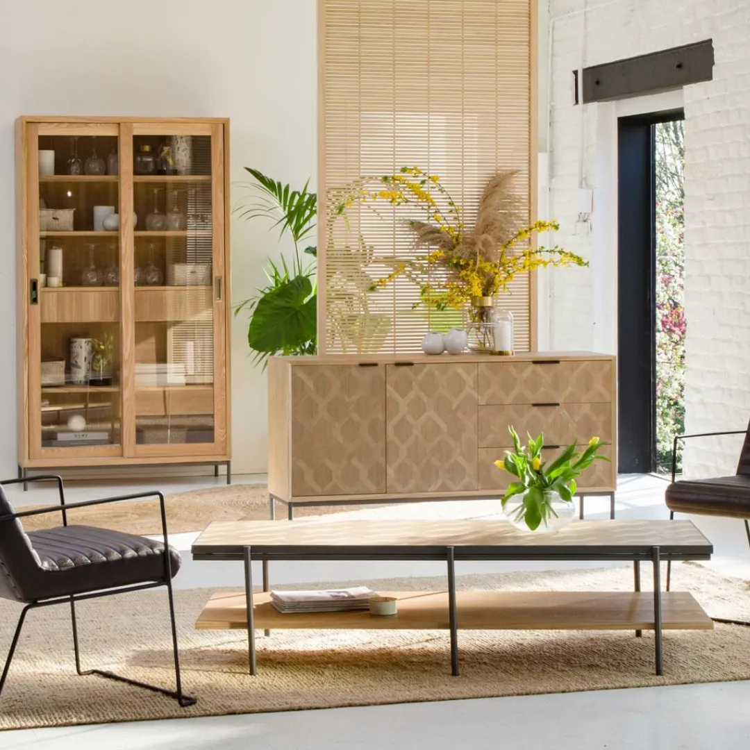 Table Basse<Made in Meubles Table basse en bois et métal Livia