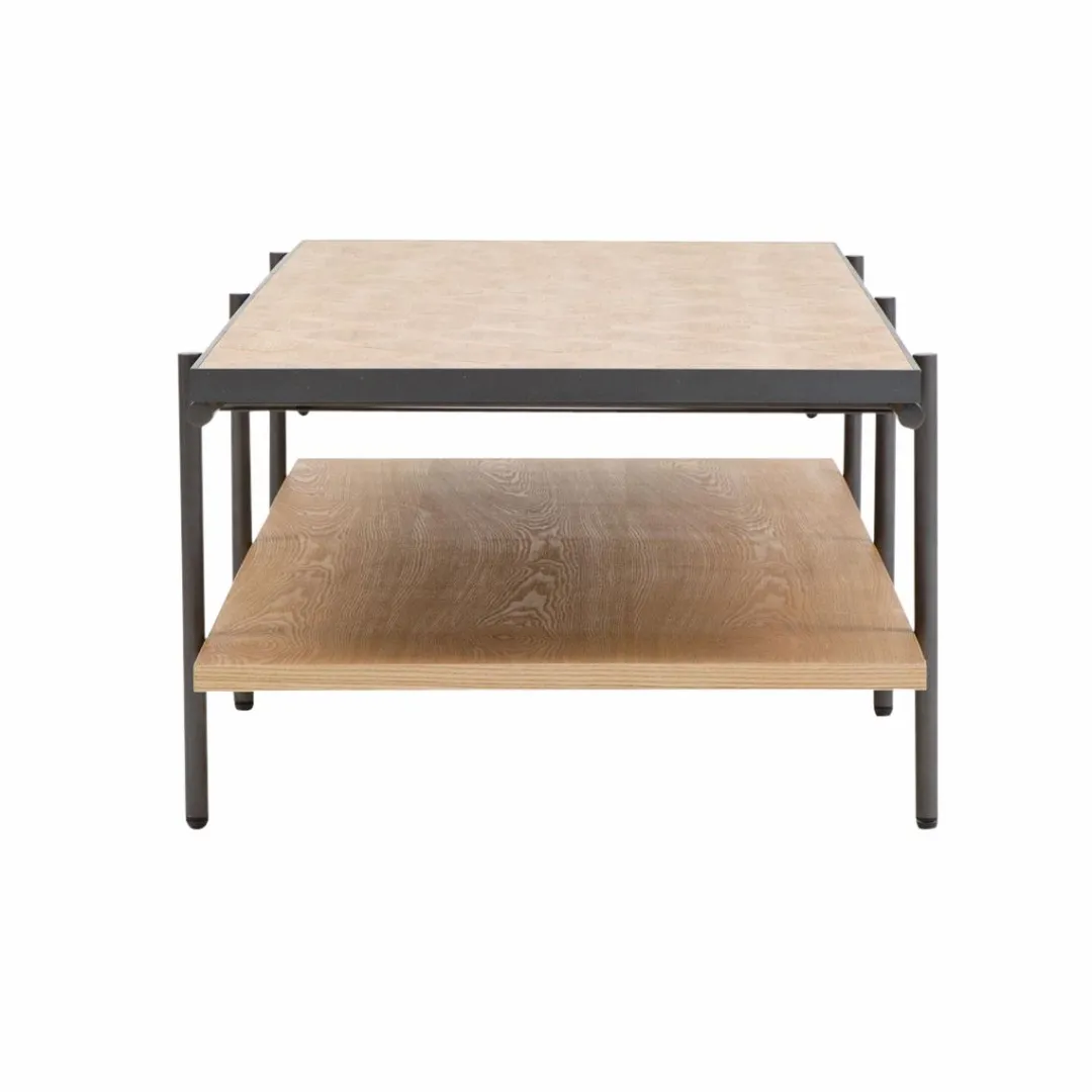 Table Basse<Made in Meubles Table basse en bois et métal Livia