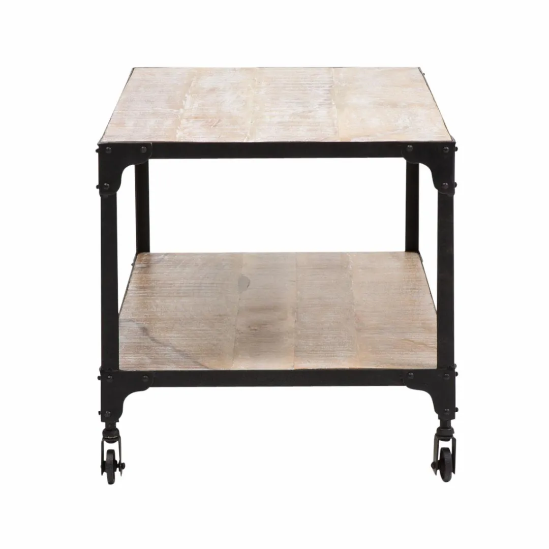 Table Basse<Made in Meubles Table basse en bois reyclé et métal White