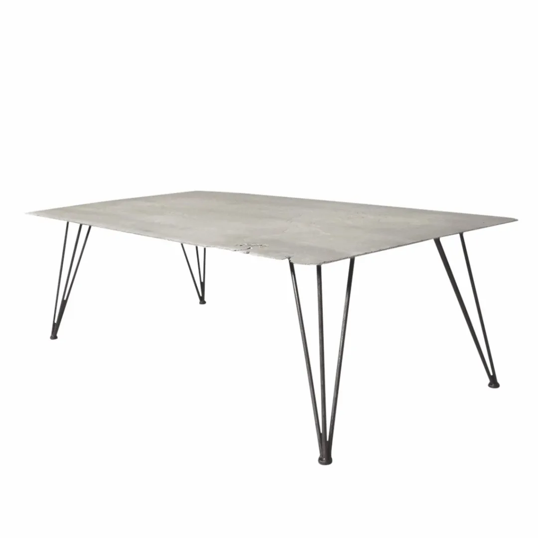 Table Basse<Made in Meubles Table basse en ciment et métal Grey