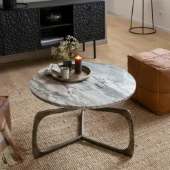 Table Basse<Made in Meubles Table basse en marbre et métal Valou