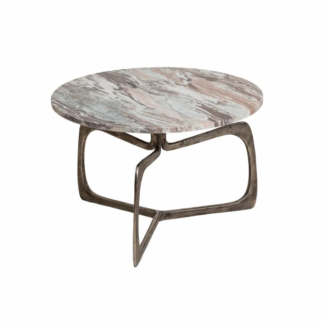 Table Basse<Made in Meubles Table basse en marbre et métal Valou