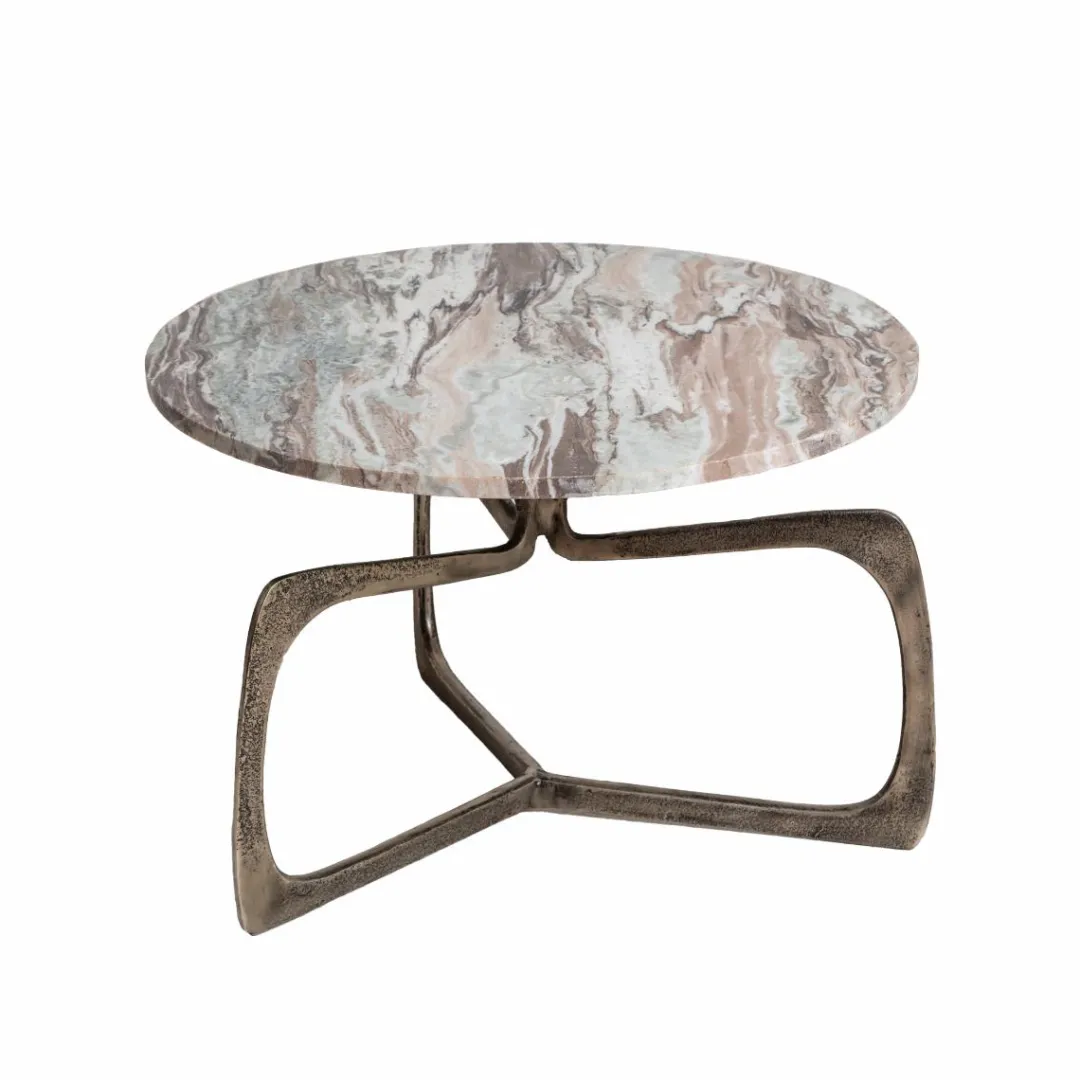 Table Basse<Made in Meubles Table basse en marbre et métal Valou