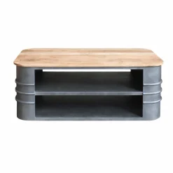 Table Basse<Made in Meubles Table basse en métal et bois Locker