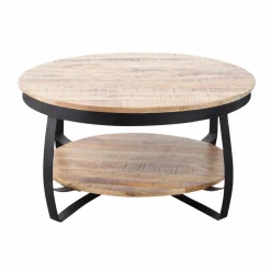 Table Basse<Made in Meubles Table basse en métal et bois de manguier Jules