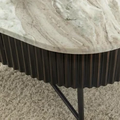 Table Basse<Made in Meubles Table basse en métal et marbre Alfred