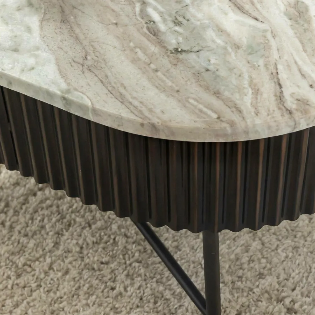 Table Basse<Made in Meubles Table basse en métal et marbre Alfred