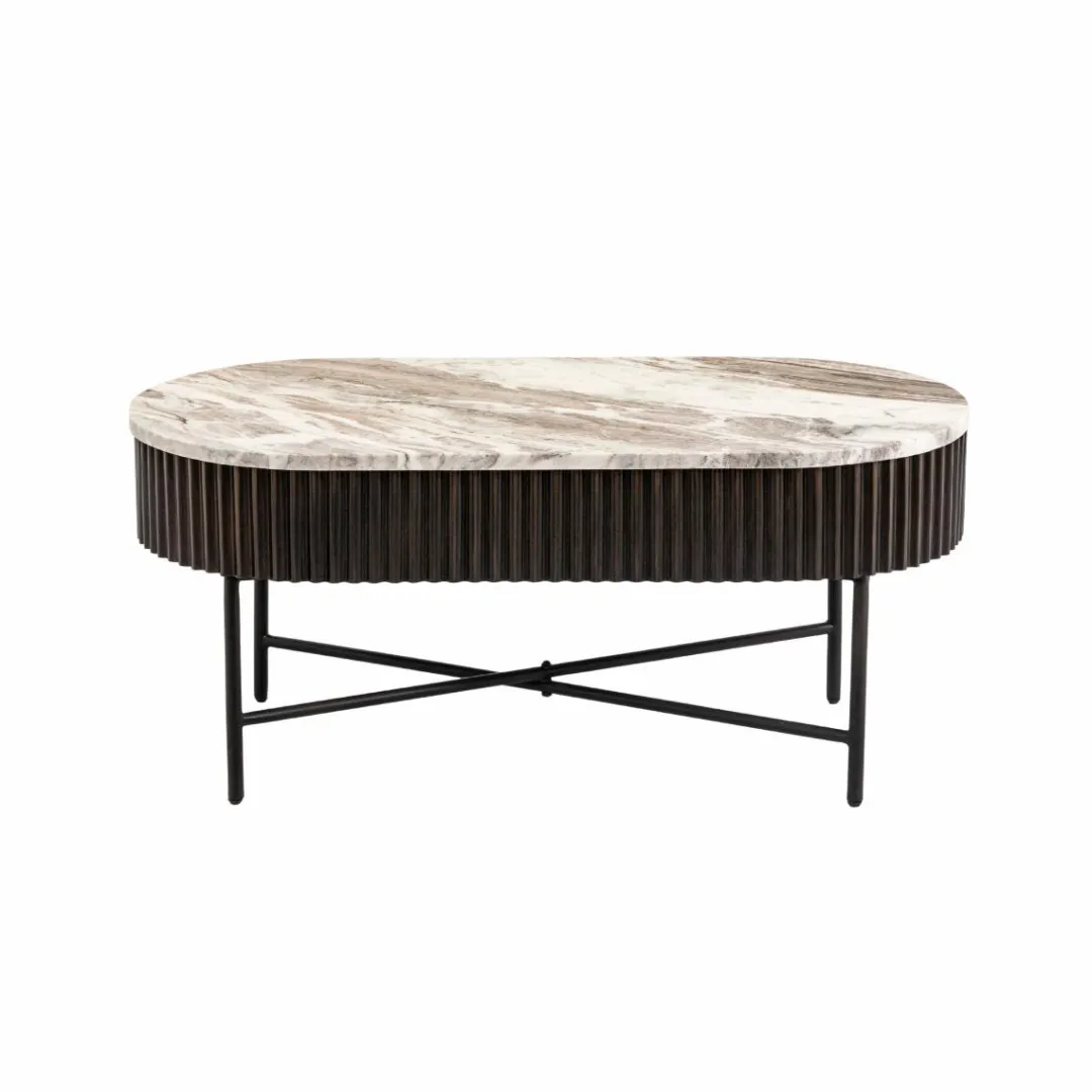 Table Basse<Made in Meubles Table basse en métal et marbre Alfred