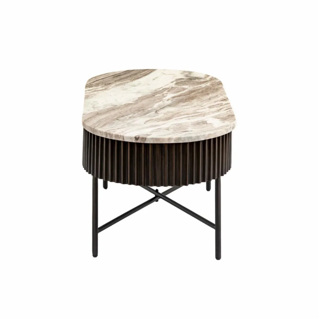 Table Basse<Made in Meubles Table basse en métal et marbre Alfred