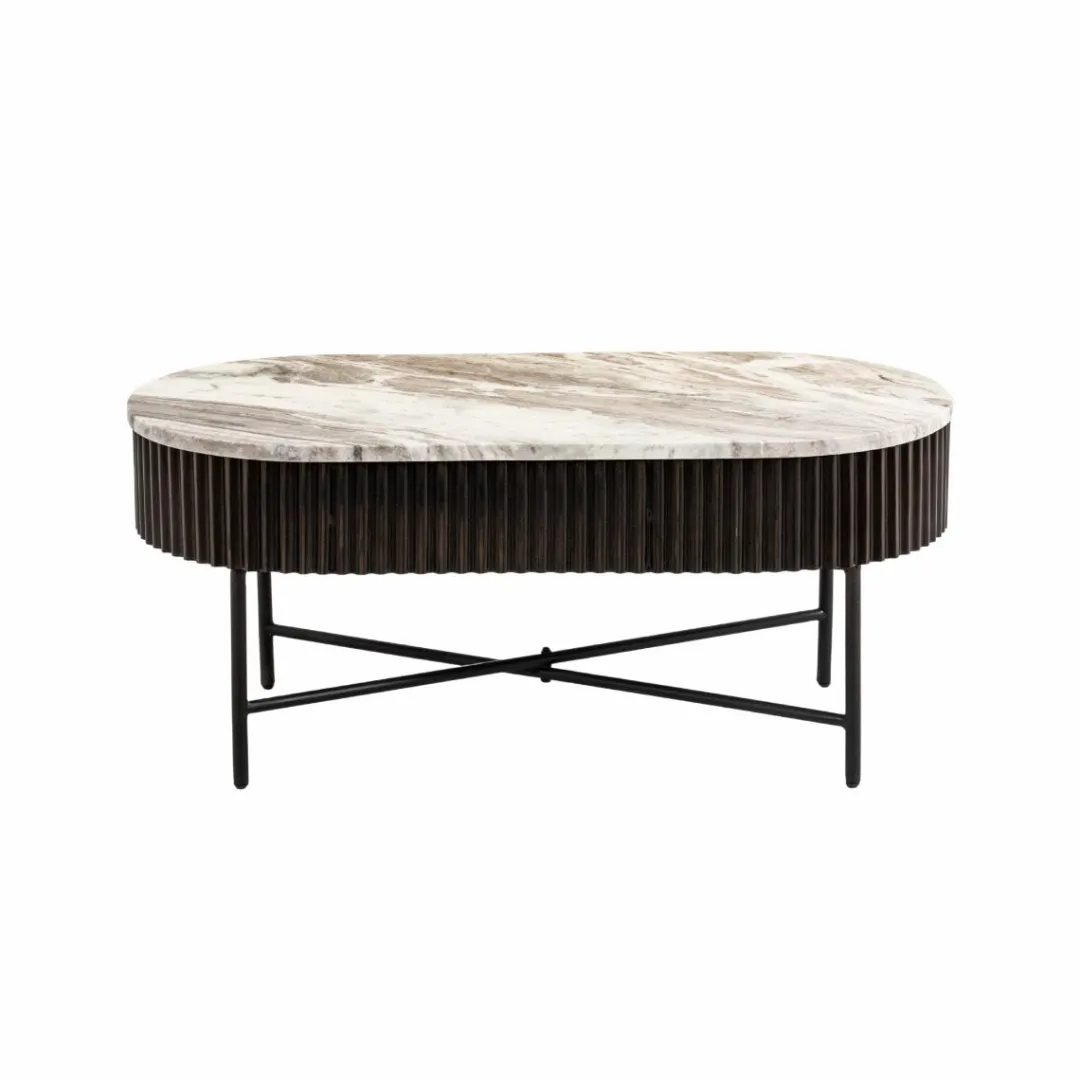 Table Basse<Made in Meubles Table basse en métal et marbre Alfred