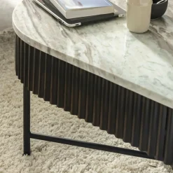 Table Basse<Made in Meubles Table basse en métal et marbre Alfred