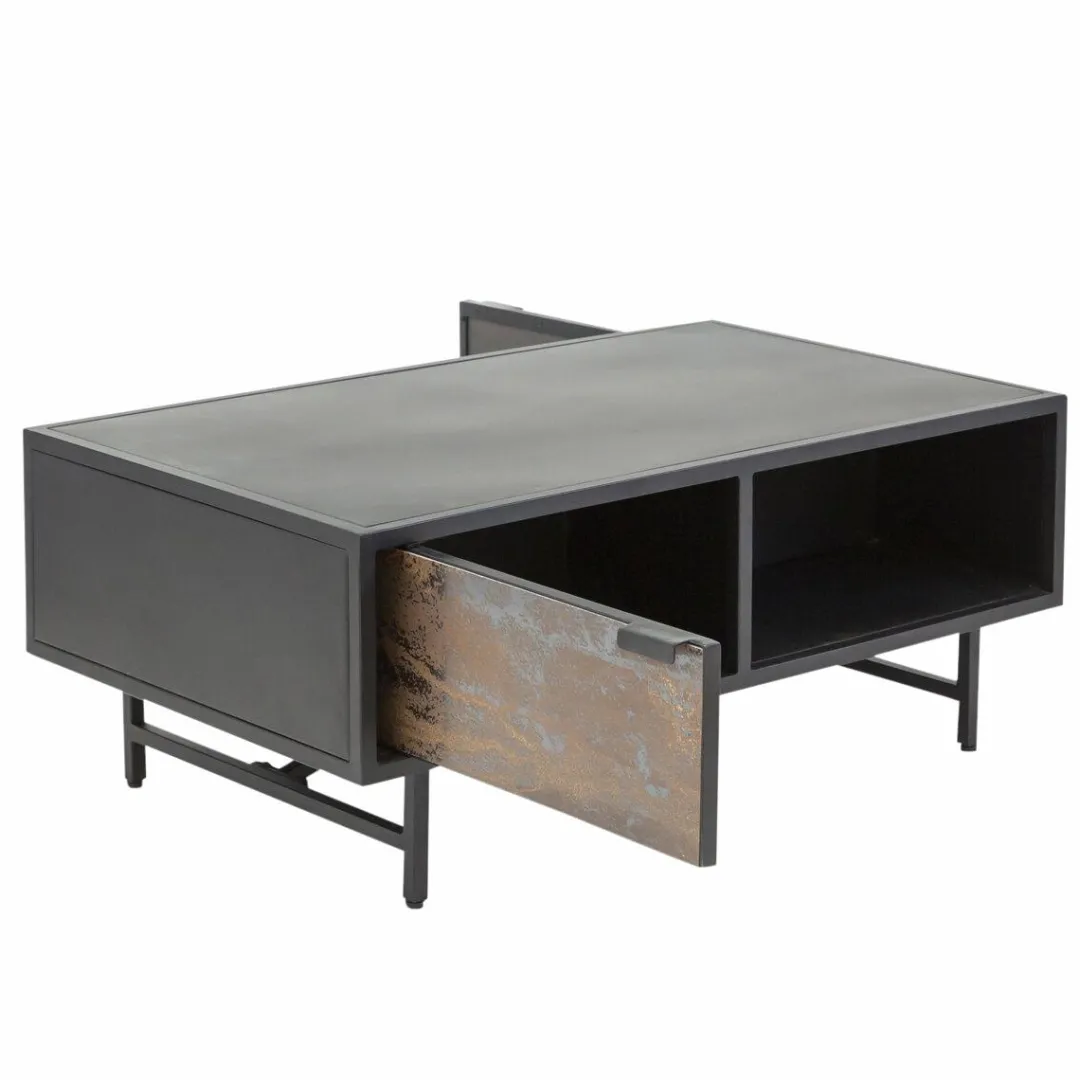 Table Basse<Made in Meubles Table basse en métal noir Claudine