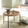 Table Basse<Made in Meubles Table basse en rotin et métal Julie