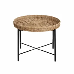 Table Basse<Made in Meubles Table basse en rotin et métal Julie