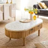 Table Basse<Made in Meubles Table basse en terrazzo et bois de manguier Ambrine