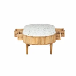 Table Basse<Made in Meubles Table basse en terrazzo et bois de manguier Ambrine