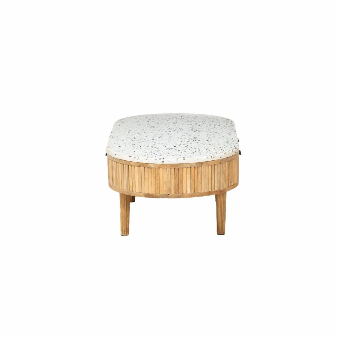 Table Basse<Made in Meubles Table basse en terrazzo et bois de manguier Ambrine