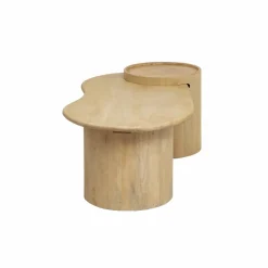 Table Basse<Made in Meubles Table basse en vague en bois de manguier Silas