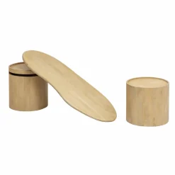 Table Basse<Made in Meubles Table basse en vague en bois de manguier Silas