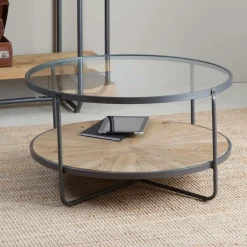 Table Basse<Made in Meubles Table basse en verre et bois de sapin April