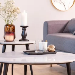 Table Basse|Table Gigogne<Made in Meubles Table basse gigogne en marbre blanc Ariane