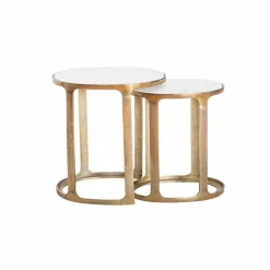 Table Gigogne|Bout De Canapé & Sellette<Made in Meubles Table basse gigogne en marbre et aluminium Ruben