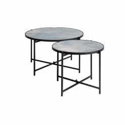 Table Basse|Table Gigogne<Made in Meubles Table basse gigogne en verre fumé et métal Florian