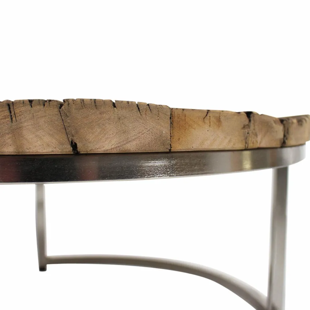Table Basse|Table Gigogne<Made in Meubles Table basse gigogne ronde en bois recyclé Milla