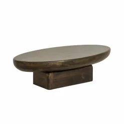Table Basse<Made in Meubles Table basse ovale en bois de manguier Morana