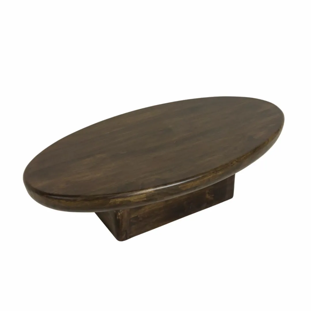 Table Basse<Made in Meubles Table basse ovale en bois de manguier Morana