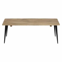 Table Basse<Made in Meubles Table basse rectangle en bois de manguier et métal Aimée