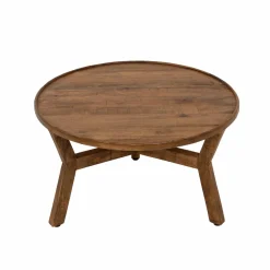 Table Basse<Made in Meubles Table basse ronde en bois de manguier Elara