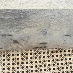 Table Basse<Made in Meubles Table basse ronde en bois et en cannage Lucie