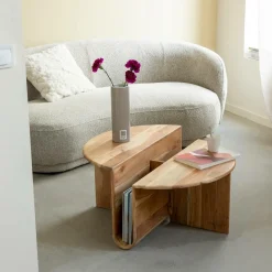 Table Basse<Made in Meubles Table basse ronde en bois d'acacia Astare