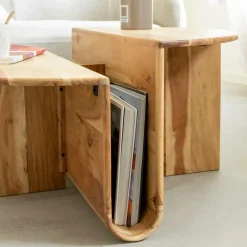 Table Basse<Made in Meubles Table basse ronde en bois d'acacia Astare