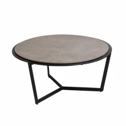 Table Basse<Made in Meubles Table basse ronde en bois et métal Céleste