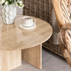 Table Basse<Made in Meubles Table basse ronde en marbre Grâce