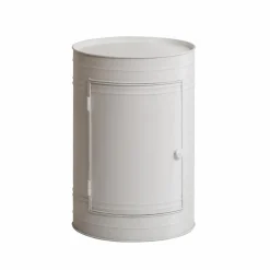 Chevet<Made in Meubles Table de chevet bidon en métal blanc Meryl