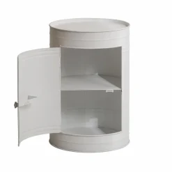 Chevet<Made in Meubles Table de chevet bidon en métal blanc Meryl